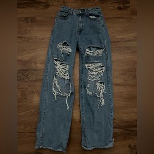 Ripped wide leg jeans Momokrom